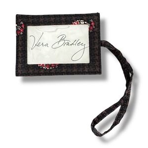 New Vera Bradley Luggage Tag - Retired Houndstooth Brown Pattern